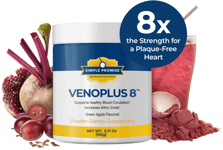 VenoPlus 8 cardiovascular supplement bottle and packaging